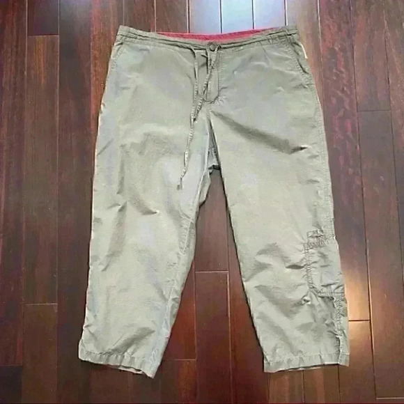 Columbia Hiking Pants Cropped Capri Khaki Green Size Large Petite - Picture 16 of 16